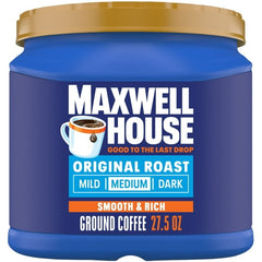 Maxwell House Original Medium Roast Ground Coffee, 27.5 oz Canister, Medium