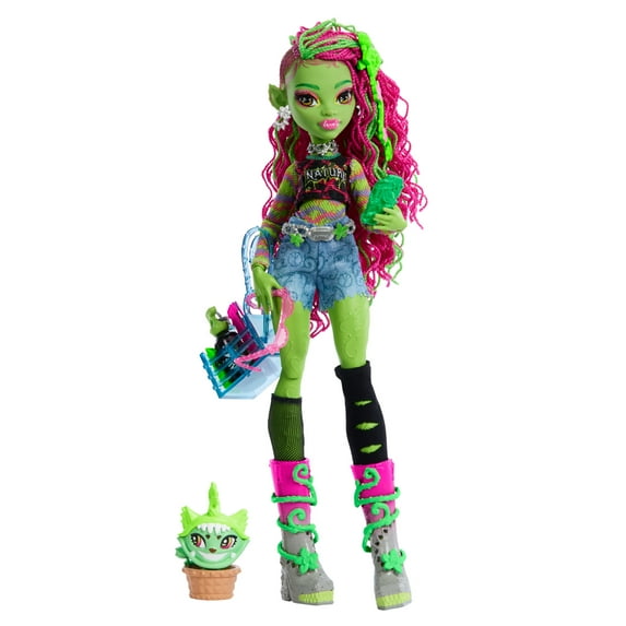 Monster High Venus McFlytrap Fashion Doll with Pet Plant Monster Chewlian & Accessories, Collectible