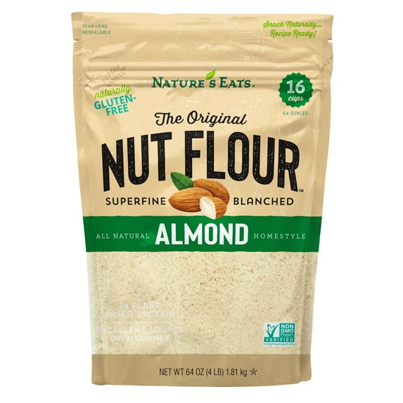 Nature’s Eats Premium Blanched Almond Flour for Baking, Keto & Paleo Friendly, Gluten-Free, Non-GMO, Kosher Certified, 4 lb Bag