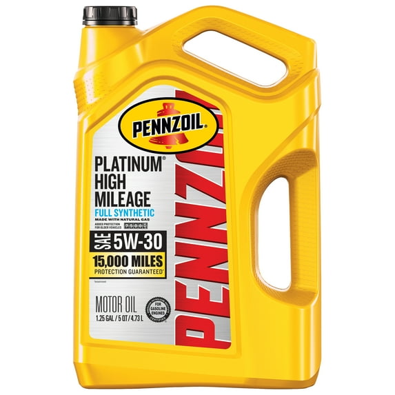 Pennzoil Platinum High Mileage Full Synthetic 5W-30 Motor Oil, 5 Quart