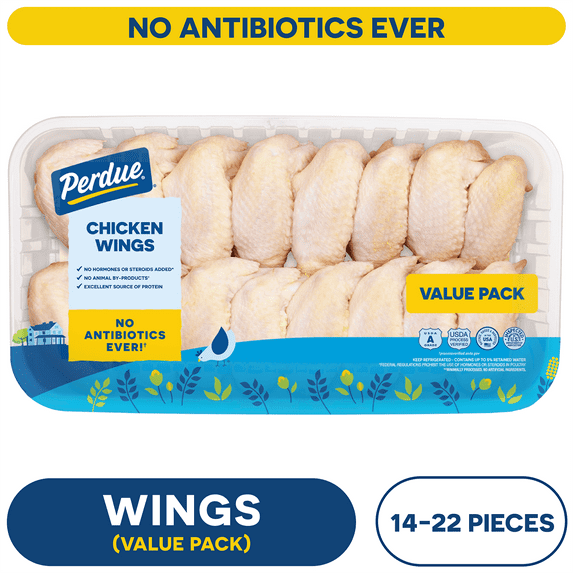 Perdue, No Antibiotics Ever, Fresh Chicken Wings Value Pack, 3.5.3-5.4 lb. Tray