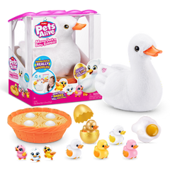 Pets Alive Mama Duck & Baby Surprise, Nurturing Play Surprise Hatching Interactive Girls Toy by ZURU
