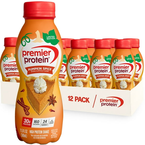 Premier Protein Shake, Pumpkin Spice, Limited Time, 30g Protein, 11.5 fl oz, 12 Ct