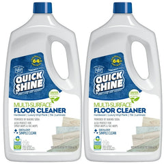 Quick Shine Multi Surface Floor Cleaner 128 oz (2- 64 oz Bottles), Use in Spray & Vac Mops, Ready-to-Use Streak Free No-Rinse Formula, Safer Choice Certified for Gentle & Effective Cleaning