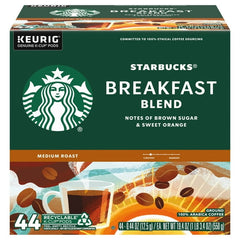 Starbucks, Breakfast Blend Medium Roast K-Cup Coffee Pods, 44 Count K Cups