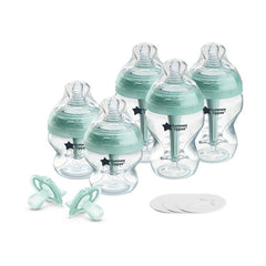 Tommee Tippee Advanced Anti-Colic Fussy Baby Bottle and Pacifier Set, 0 Months plus, 5oz and 9oz Self-Sterilizing Bottles, Slow-Flow Nipples