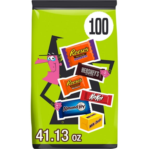 Hershey Assorted Flavored Halloween Candy, Bulk Bag 41.13 oz, 100 Pieces