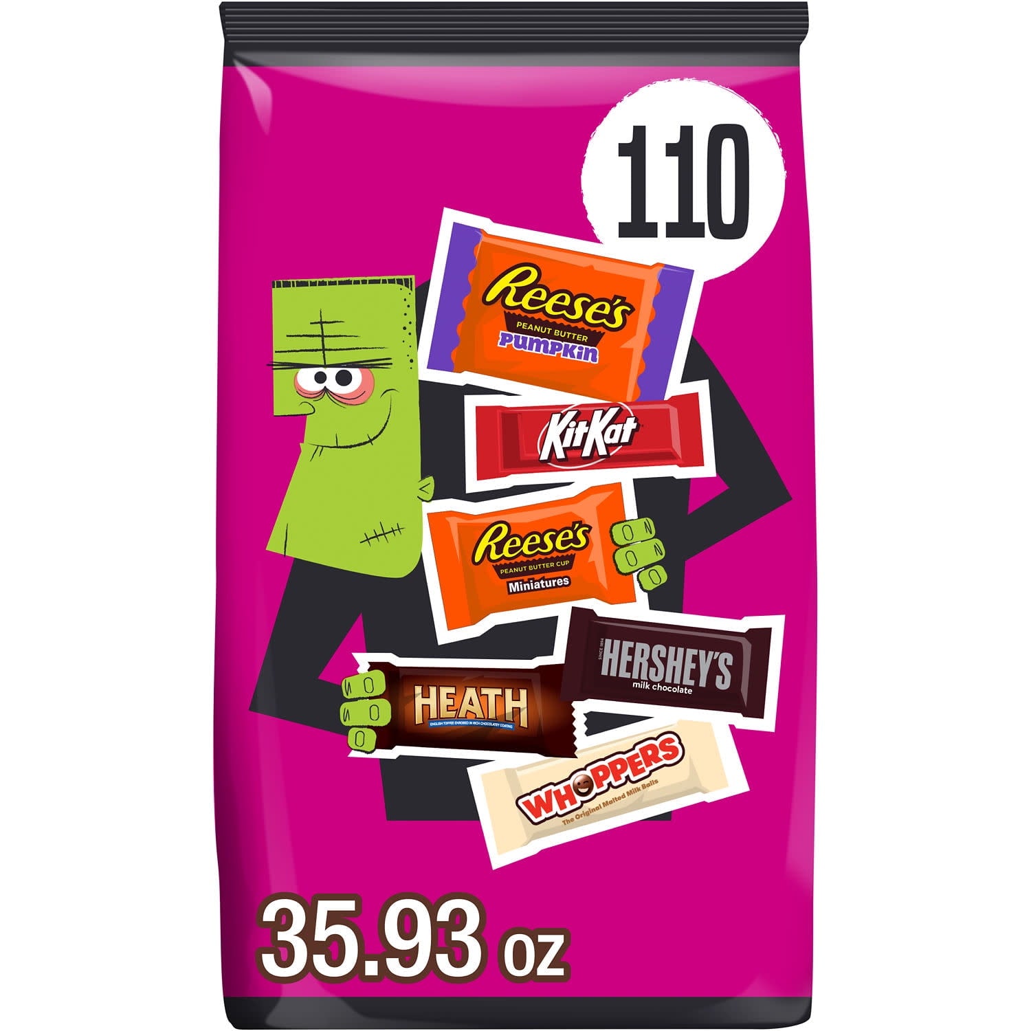 Hershey Assorted Flavored Halloween Candy, Bulk Bag 35.93 oz, 110 Pieces