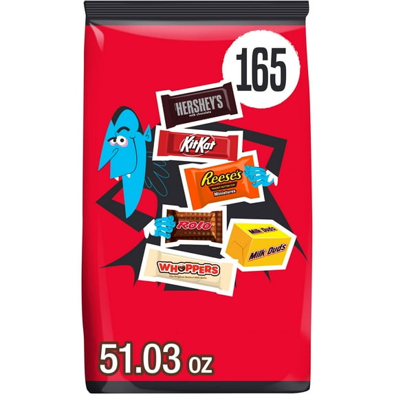 Hershey Assorted Flavored Halloween Candy, Bulk Bag 51.03 oz, 165 Pieces