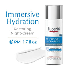 Eucerin Immersive Hydration Restoring Night Cream with Hyaluronic Acid and Provitamin B5, 1.7 oz