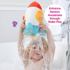 Edushape Fill & Spin Water Rocket Bathtub Toy - Strainers Baby Bath Toys for Toddlers 1-3