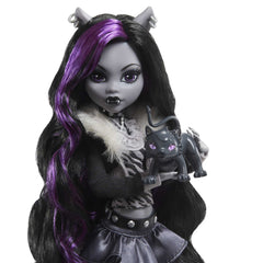 Monster High Doll with Posters, Clawdeen Wolf in Black and White