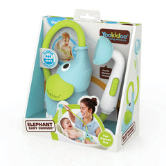 Yookidoo Elephant Baby Shower™ - Blue Elephant Water Pump and Trunk Spout Rinser - for Newborn Babies in Tub Or Sink