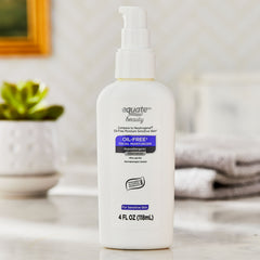 (4 pack) Equate Oil-Free Facial Moisturizer for Face Care of Sensitive Skin, Fragrance Free, 4 fl oz, Compare to Neutrogena® Oil-Free Moisture Sensitive Skin