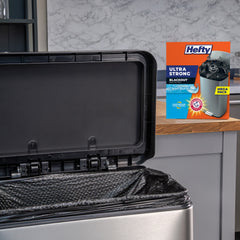 Hefty Ultra Strong 13 gallon Trash Bags, Tall Kitchen Trash Bags, Blackout, Clean Burst Scent, 80 Bags