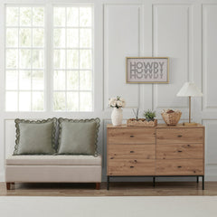 Home Decor Collection 11" x 14" Scalloped Woven Natural Water Hyacinth Decorative Tray