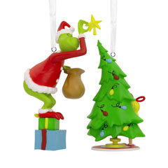 Hallmark Christmas Ornaments (Dr. Seuss's How The Grinch Stole Christmas! Grinch and Cindy-Lou Who), Set of 2