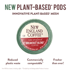 New England Coffee Breakfast Blend, Medium Roast, Single Serve Pods, 24 Count Box