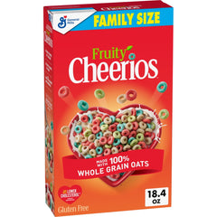 (3 pack) Fruity Cheerios, Heart Healthy Gluten Free Breakfast Cereal, Family Size, 18.4 oz