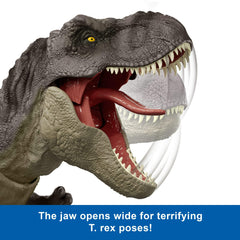 Jurassic World Rebirth Tyrannosaurus Rex Action Figure, Dinosaur Toy, T-Rex Chomp Attack