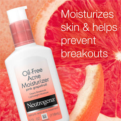 (3 pack) Neutrogena Pink Grapefruit Acne Face Moisturizer, Oil-Free, 4 fl oz