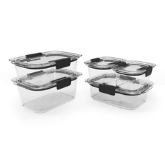 Rubbermaid Brilliance Leak-Proof Stain Resistant Clear Food Storage Containers, 10 Piece Set