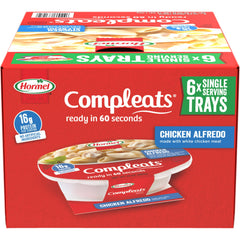 HORMEL COMPLEATS Chicken Alfredo, Shelf-Stable, 10 oz Plastic Tray (Pack of 6)