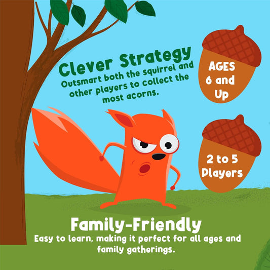 University Games, Who Took My Nuts? Family Bluffing Game, Ages 6+, Trade Fruit, Outsmart Friends & Collect Acorns, Fast, Fun Game for Family Nights & Gatherings