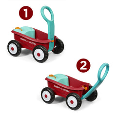 Radio Flyer Push & Pull Bubble Buddy Walker Wagon, Battery-Free Bubble Machine for Kids 1-4 Years