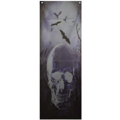 Northlight Spooky Graveyard with Skull and Bats Halloween Door Decoration - 70.75"