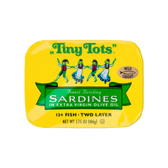(6 pack) King Oscar Tiny Tots Wild Caught Sardines in Extra Virgin Olive Oil 3.75 ounces