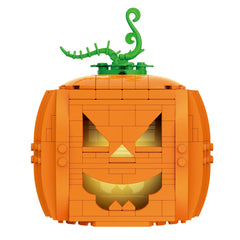 Brickcraft Brick-O’-Lantern (233-Piece Pumpkin Kit)– Build 3 Faces with 2 Light Bricks, 13.7 cm Tall Halloween Display for Ages 8+