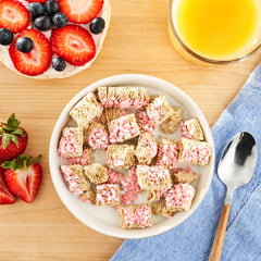 (6 pack) Great Value Bite Size Frosted Strawberry Shredded Wheat Breakfast Cereal, 16.3 oz