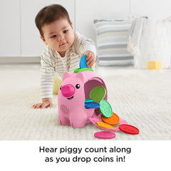 Fisher-Price Laugh & Learn Count & Rumble Piggy Bank Baby & Toddler Toy with Music & Motion