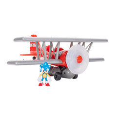 Sonic Tornado Biplane 2.5 inch Action Figure Playset with Sounds and Motorized Propeller